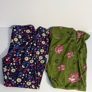 LulaRoe Women’s Leggings Bundle (2) One Size Floral NWOT Super Soft